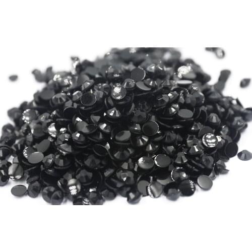 Black Color 2~6mm Flatback стразы Resin Non hotfix Rhinestones in Bulk Package Plastic Nail Art Decoration for Garment