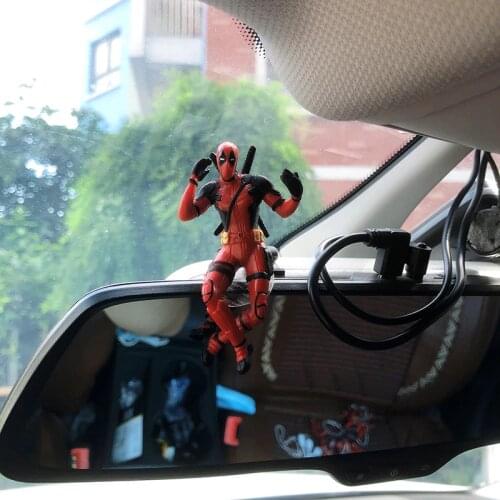 Superhero Deadpool Marvel Animation Rearview Mirror Decoration Pendant Car Interior Animation Doll For Car Interior Accessories