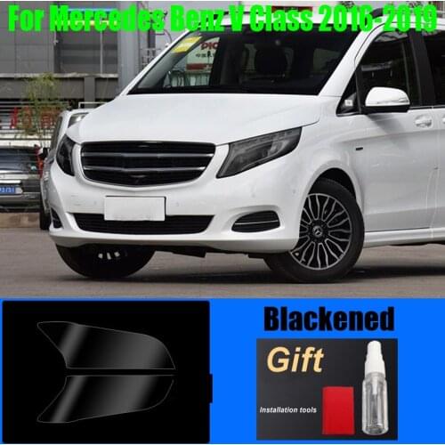 TPU Headlights Film For Mercedes Benz V Class 2016-2019 Car Blackened Transparent Protective Precut Sticker Exterior Accessories
