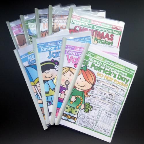 English Workbook Monthly NO PREP Packets Kindergarten 9Books January February Kids Homework Paper Practice Book Education