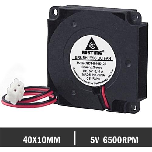 1 Piece Gdstime 5V 2Pin 4010 40x40x10mm Radial Turbo 40mm DC Cooling Blower Fan