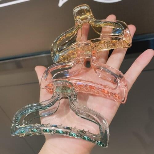 Korean Style Fashion Women Girls Acrylic Hair Claws Hair Clips Headwear Transparent Big Size Women Hair Accessories Ornament