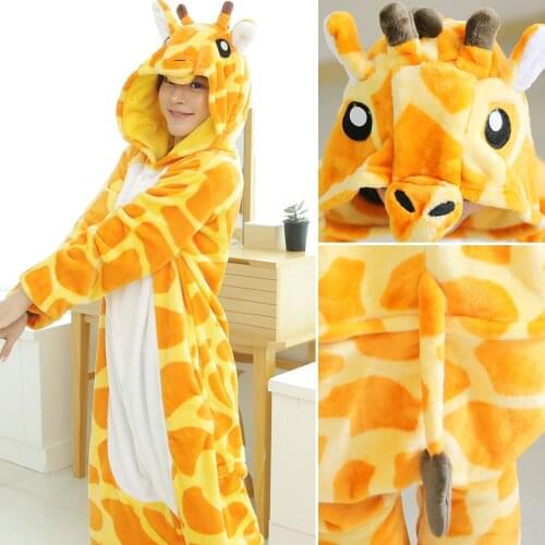 Women Pajamas Giraffe Unisex Romper Anime Sleepwear Cosplay Animal Costume