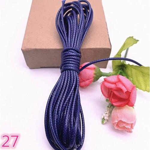 0.5 0.8 1.0 1.5 2.0mm Navy Waxed Cord Waxed Thread Cord String Strap Necklace Rope Beads for Jewelry Making