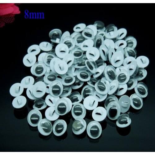 1000pcs/lot wholesale Plastic Eyes Sew on Activities Moving Eyes For Doll Toy accessories 8mm E0360F