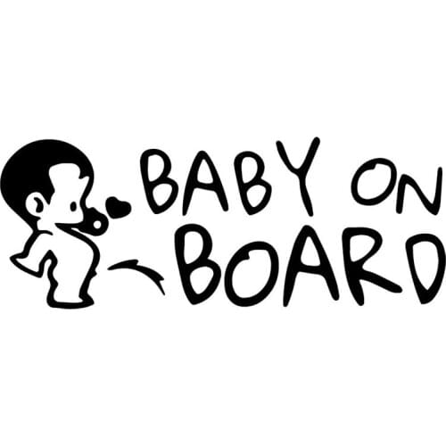 17X6.6CM Funny Boy BABY ON BOARD Warning Sign Car Sticker Creative Cartoon Trunk Decoration Decals