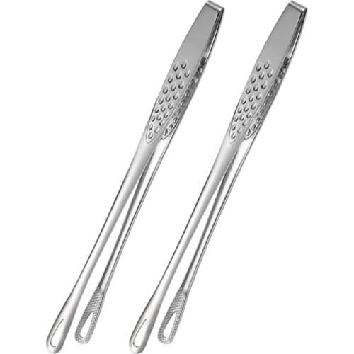 2Pcs Stainless Steel Food Tongs Kitchen Buffet Cooking Tool Anti Heat Bread Clip Pastry Clamp Barbecue Kitchen Tongs