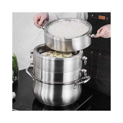 304 Stainless Steel Steamer Pot thick Fission Not Changing Steamed Rice cooker There Is No hole After The Bottom Four Layers Pot