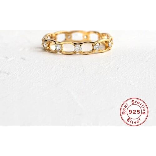 AIDE Gold Color Hollowed-out Design Silver Rings For Women Cute Fashion Silver 925 Jewelry Woman Girl Child Gifts bague femme