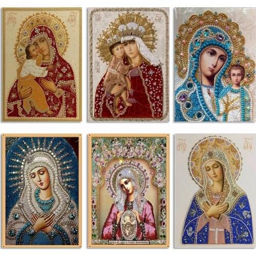 Muxun Diamond Painting Cross Stitch 6 Picture Religion Icon 5D Diamond Embroidery Mosaic New Year Decoration Gift Handmake 8Zj04