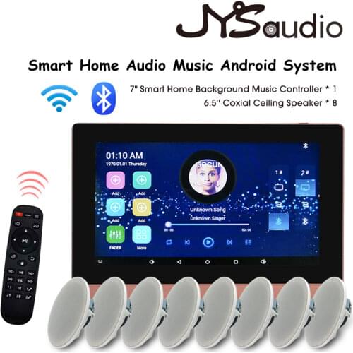 Bluetooth WiFi Wireless Touch Screen Wall Android Amplifier Audio with Coxial Ceiling Speaker Smart Home Theater System Full Set