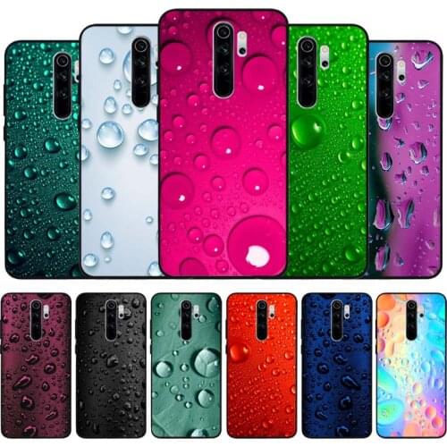 Water drop black Silicone Phone Case For Redmi note 9 8 7 Pro S 8T 7A Cover