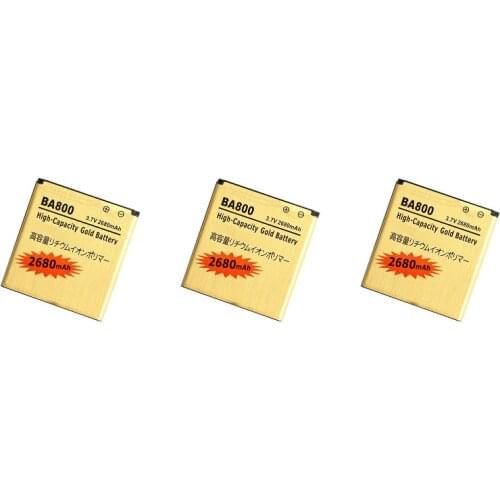 Ciszean 3pcs/lot 2680mAh BA800 Gold Replacement Li-ion Battery For V S Nozomi ARC HD LT26i LT26 LT25i AB-0400 + Tracking Code