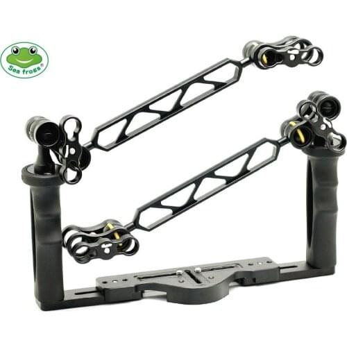 Underwater Tray Housings Arm for Gopro Action Camera Holder Double Grip Diving Video Dive Torch Flashlight Tourh