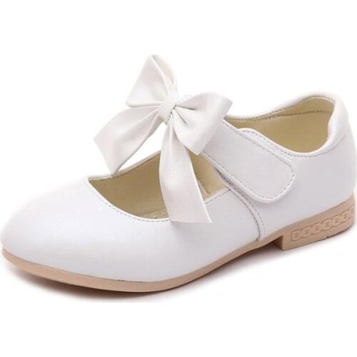 Kids Flat Shoes For Baby Toddler Flower Children Wedding Party Dress Princess Leather Shoes Girls School Performance Dance Shoes