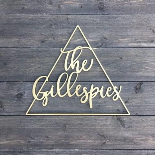 Geometric Custom Wedding Sign, Personalized Triangle Sign Wooden SignCustom Name Sign, Small Wood Name