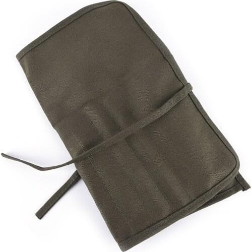 1pcs Roll Up Canvas Paint Brush Bag Cases For Artist Draw Pen Watercolor Oil Brush Army Green School Arts Supplies 41*33cm