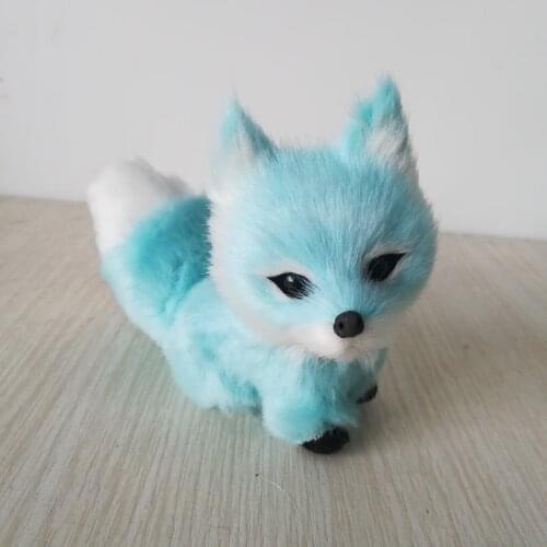 Simulation fox mini 12x9cm hard model polyethylene&furs blue fox handicraft home decoration gift b0162