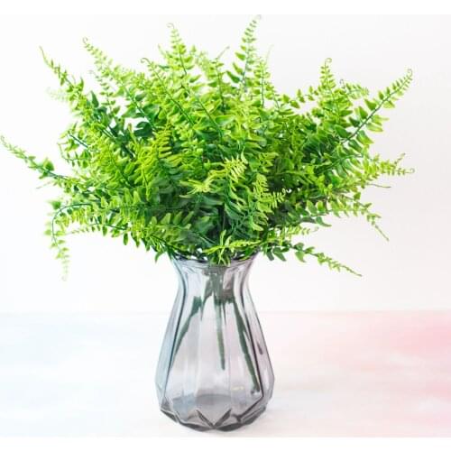 38cm 7Forks Green Artificial Aquatic Vine Grass Home Garden Party Decor Fake Plants DIY Wedding Plants Wall Flower Arrangement