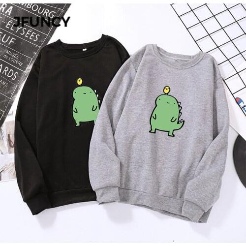 JFUNCY Oversized Cartoon Hoodies Women Sweatshirts Long Sleeve Pullover 2021 Fall Harajuku Female Clothes Woman Loose Streetwear