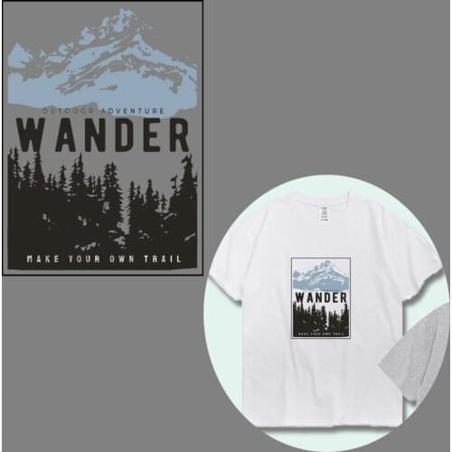 Fashion Mountain Iron on Patches Printed For DIY Heat Transfer Clothes T-shirt Thermal transfer stickers Decoration