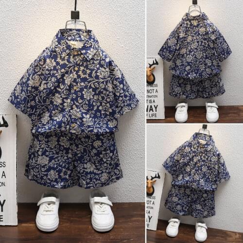 Boys Clothes Summer Clothing Sets 2021 2 Pieces 8 To 10 Years Old Toddler Floral Print