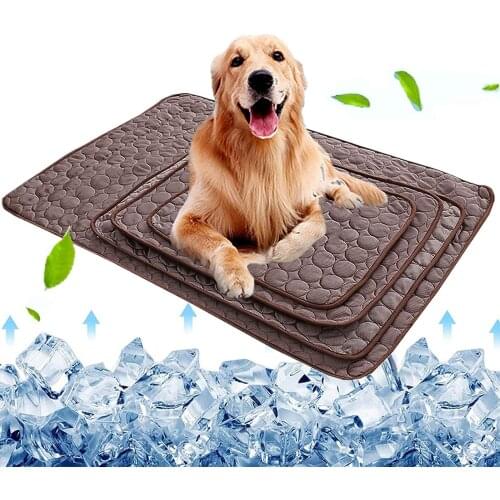 Dog Cooling Mat, Pet Cooling Pads for Dogs Cats Washable Summer Kennel Mat, Breathable Self Cooling Blanket Ice Silk Sleep Mat