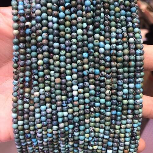 Wholesale 1string 15.5" 100% Natural Turquoises Beads 2mm 3mm 4mm 5mm Round Gem Stone Loose Beads for jewelry