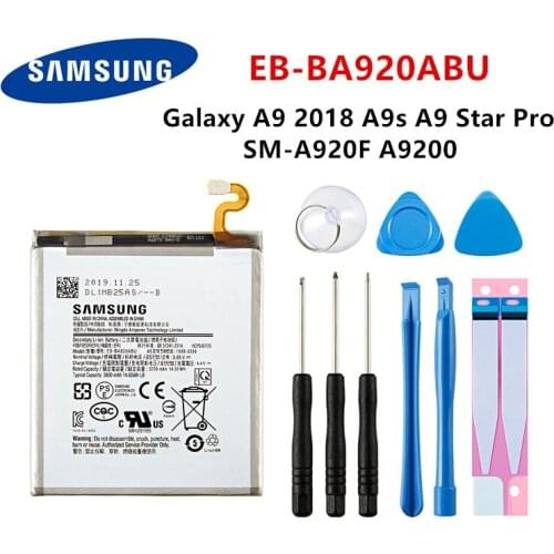SAMSUNG Orginal EB-BA920ABU 3800mAh Battery For Samsung Galaxy A9 2018 A9s A9 Star Pro SM-A920F A9200 Mobile Phone +Tools