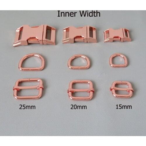 15mm 20mm 25mm Heavy Dog Collar Paracord Metal Buckle Clip Clasp Belt Straps D Ring Snap Hook Adjuster Slider Harness Hardware