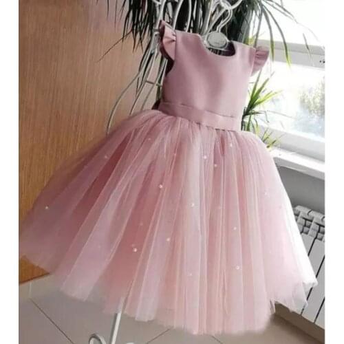 Eslieb custom made Flower girl dresses pink dress