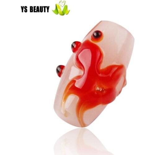 Lampwork fired goldfish glass beads DIY rope woven jewelry with beads decorative beads fashion girl personality woven bracelet