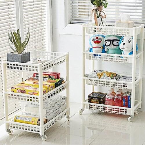 Kitchen Goods Storage Rack Shelf Wheeled Mobile Detachable Toilet Bathroom Makeup Finishing Storage Cabinet Drawer Locker Rack