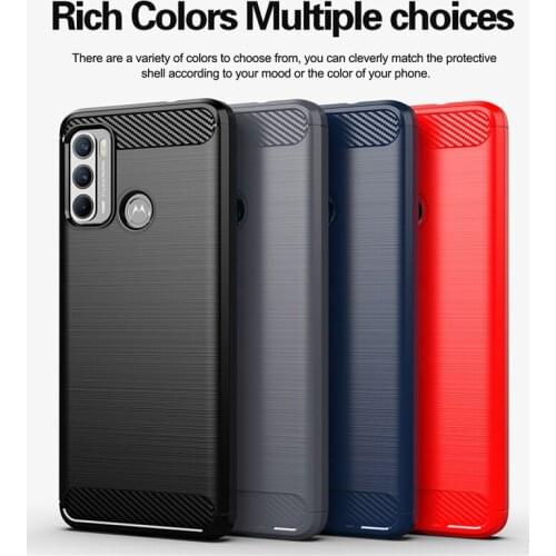 For Motorola Moto G60 Case Carbon Fiber Shockproof Silicone Soft Cover For Moto G60 Case for Moto G50 G40 Fusion G30 G20 G10