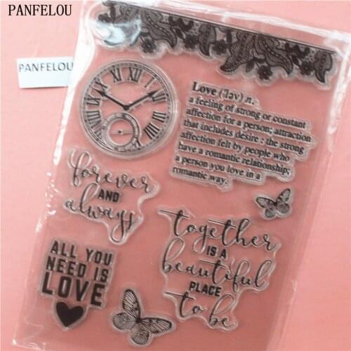 PANFELOU The clock words Transparent Clear Silicone Stamp/Seal DIY scrapbooking/photo album Decorative clear stamp sheets