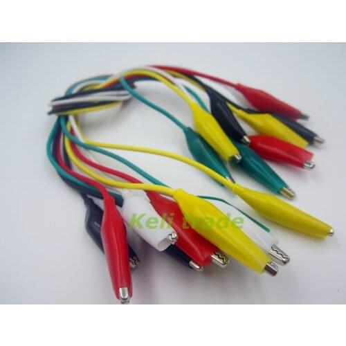 Line -headed alligator clip test leads in 5 colors 10pcs 46CM length Promotion