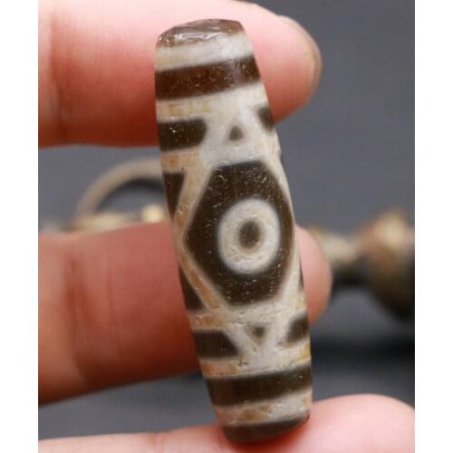 Unique Style Magic Rare Style Magic Power Tibetan Old Agate 2 eye dZi Bead Amulet 45mm