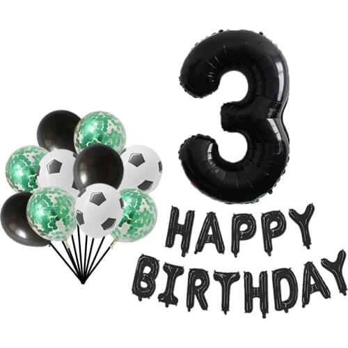 40inch Black Number Foil Balloons Soccer Football Sports Theme Party Balloon Baby Shower Boys Birthday Party Decoration Supplies