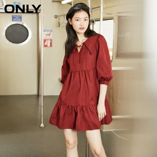 ONLY winter new loose sweet doll collar puff sleeve short dress female | 120407059