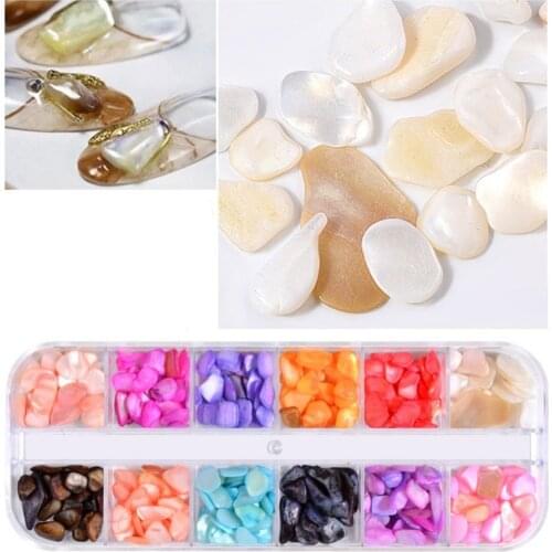 1 Box Shell Stone Nails Art Sequins for Nail UV Gel Polish Nail Flakies Decoration of Nail Accessories