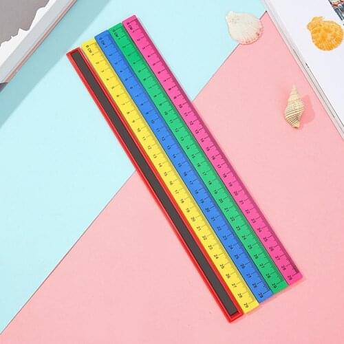 1Pcs Magnetic Blackboard Whiteboard Measuring Ruler Color Tool Straightedge Random Hot Accuracy Ruler Measure Office Educat M0J6