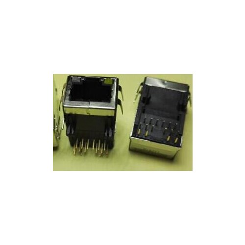 2PCS RJ45 socket with lamp with shrapnel with transformer 16pin IC ZJ