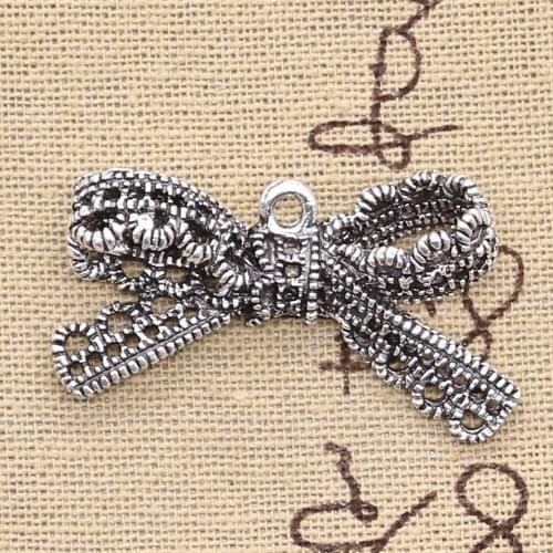 3pcs Charms bow-knot Bow 44x23mm Antique Pendant Fit Vintage Tibetan Silver Color DIY Handmade Jewelry