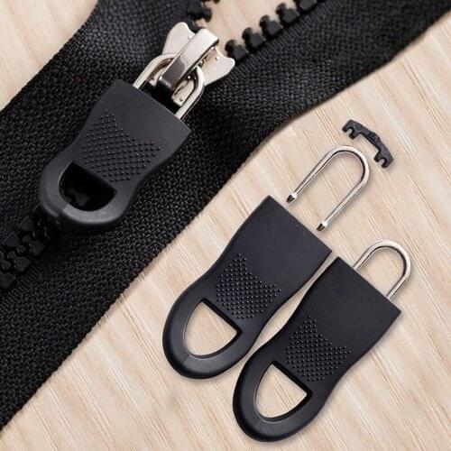 5PC Detachable Metal Zipper Pull Tags Zip Fixer for Clothes Black Zipper Puller Slider Travel Bag Suitcase Clothes Tent Backpack