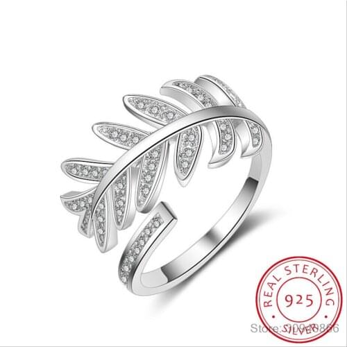 925 Sterling Silver Rings For Women Mosaic CZ Zirconia Resizable Rings Bague S-R205