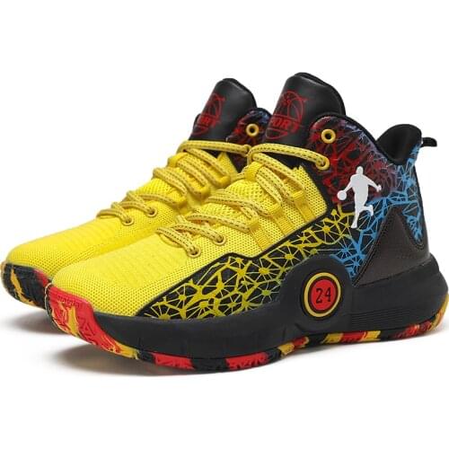 Unisex Basketball Shoes Men High-top Sports Air Cushion Hombre Athletic Mens Shoes Women Comfortable Breathable Sneakers