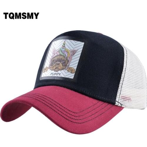 TQMSMY Unisex Cartoon PUPPY Caps Mens Baseball Caps Women Mesh Trucker Hats Men Summer Snapback Hats Caps TMDH103