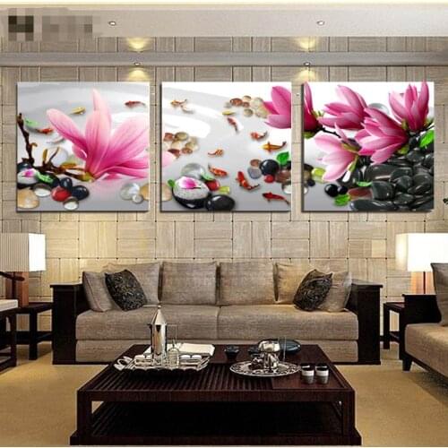 No Frame 3 Pieces Wall Art Home Decor Flowers Cheap Modern Paintings Print on Canvas Paintings Living Room Decoration HY32