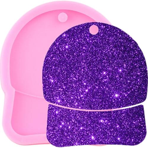 Shiny Baseball Cap Silicone Mold DIY Handmade Charms Molds Epoxy Resin Keychain Mould Pendant Polymer Clay Mould