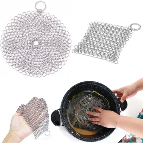 Cast Iron Cleaner Kitchen Rust Pot Pans Cleaning Scrubber Stainless Steel Rust Remover Scraper Kitchen Metal Cleaning Brush
